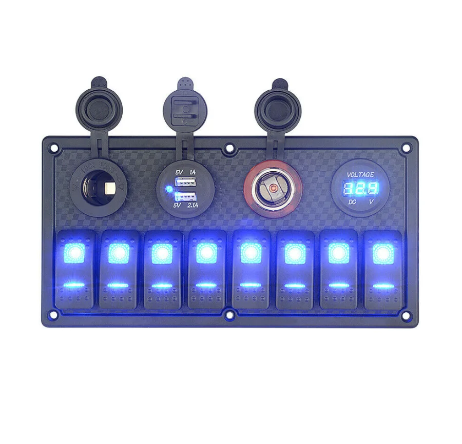 

Waterproof 4-gear 6-gear RV with marine switch panel; rocker switch 12-24V overload protector with multiple functions.