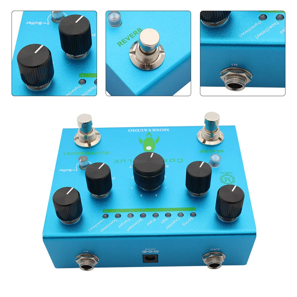 Mosky Cosmic Blue Digital Reverb 8Mode Reverb Selection Knob Guitar Effect Pedal Ukulele Guitar Accessories Supplies
Mosky Cosmic Blue Digital Reverb 8Mode Reverb Selection Knob Guitar Effect Pedal Ukulele Guitar Accessories Supplies