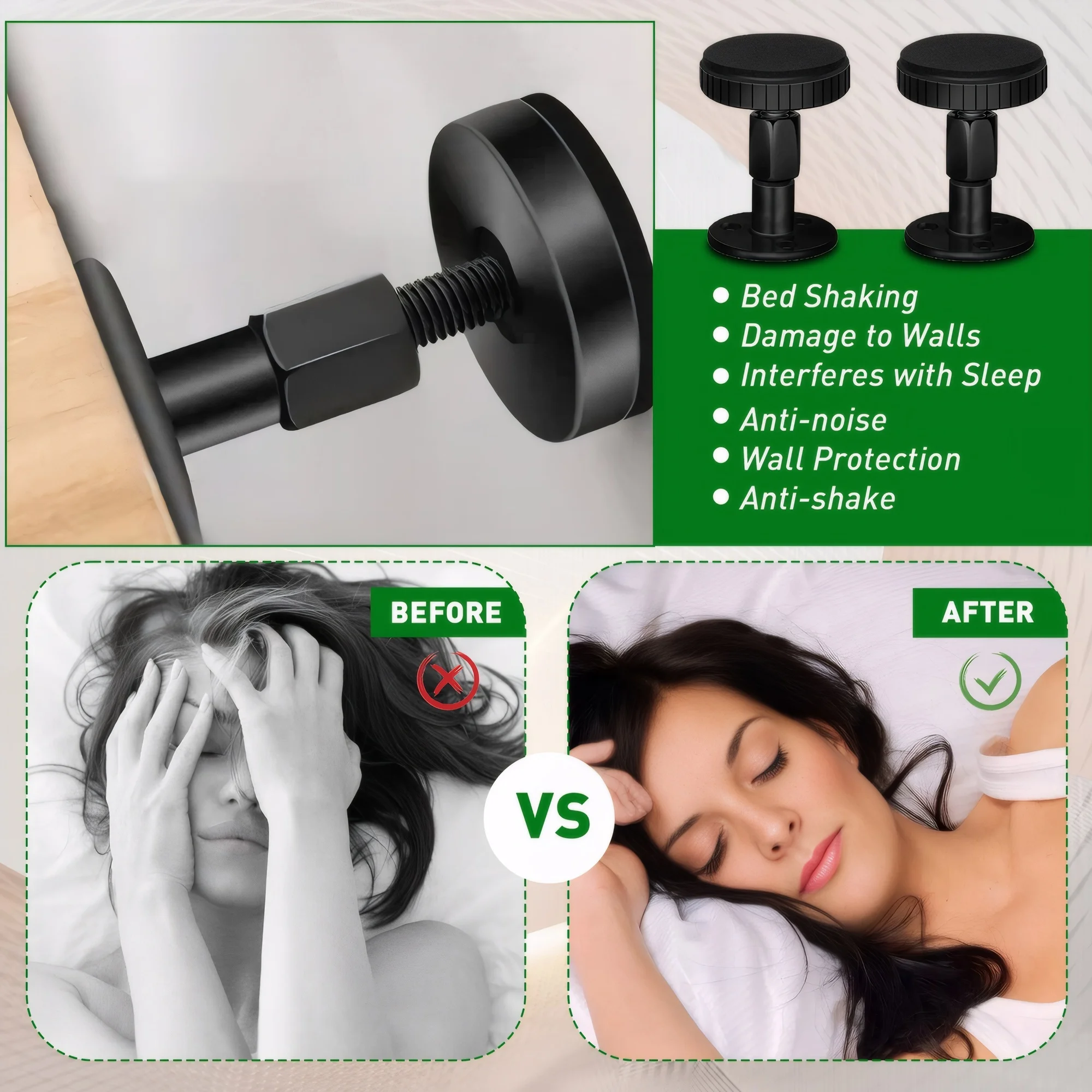 4pack/lot Say Goodbye To Bed Shaking Headboard Stabilizer For Adjustable Threaded Bed Frame
4pack/lot Say Goodbye To Bed Shaking Headboard Stabilizer For Adjustable Threaded Bed Frame