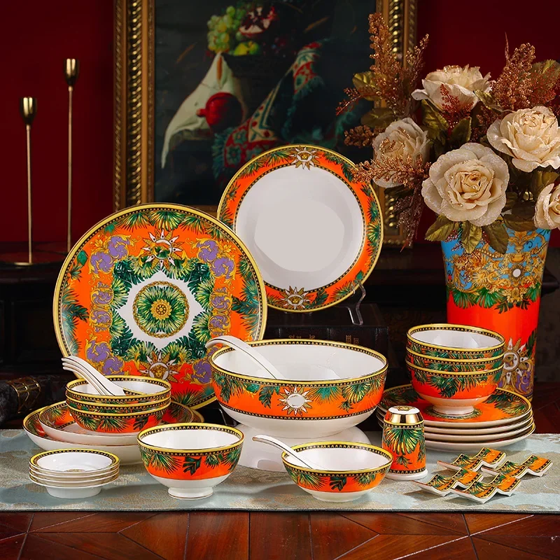 Plate Set Vintage Ceramic Bowl Plant Flower Series 32 Head Cutlery Steak Pasta Plate Dessert Salad Soup Cutlery
Plate Set Vintage Ceramic Bowl Plant Flower Series 32 Head Cutlery Steak Pasta Plate Dessert Salad Soup Cutlery