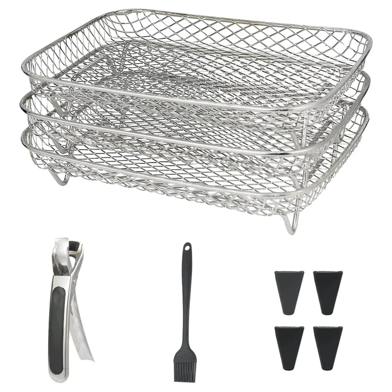 Rectangle Air Fryer Rack Set. Air Fryer Accessories For Air Fryer DZ201, DZ401, Including 4 Feet For Extendable Space
Rectangle Air Fryer Rack Set. Air Fryer Accessories For Air Fryer DZ201, DZ401, Including 4 Feet For Extendable Space