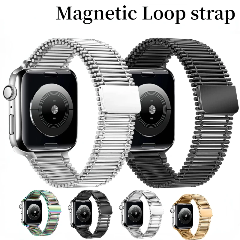 

Metal Magnetic Loop strap For Apple Watch Band 45mm 44mm 49mm 42mm 41mm 40mm Link Bracelet Belt For iWatch Ultra 8 7 6 5 4 3 SE