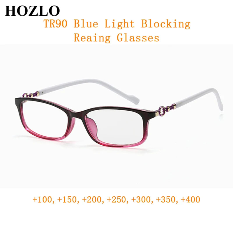 

Women TR90 Blue Light Blocking Reading Glasses Magnifier Female Computer Protective Eyeglasses Presbyopic Spectacles +1.0~+4.0