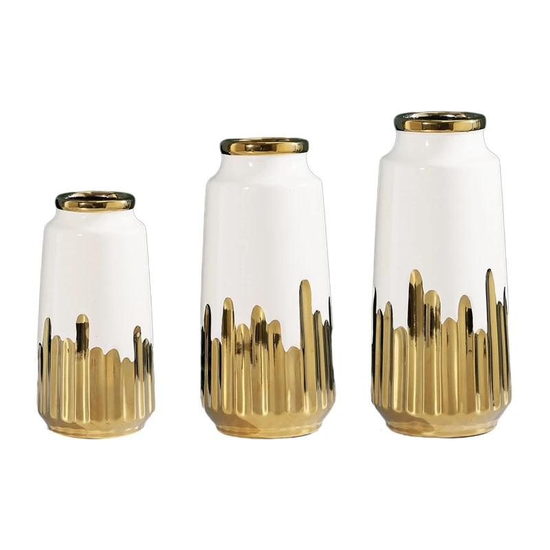 Nordic Golden Electroplating Ceramic Vase Modren Home Flower Pot for Living Room Bedroom Office Decoration Drop shipping
Nordic Golden Electroplating Ceramic Vase Modren Home Flower Pot for Living Room Bedroom Office Decoration Drop shipping
