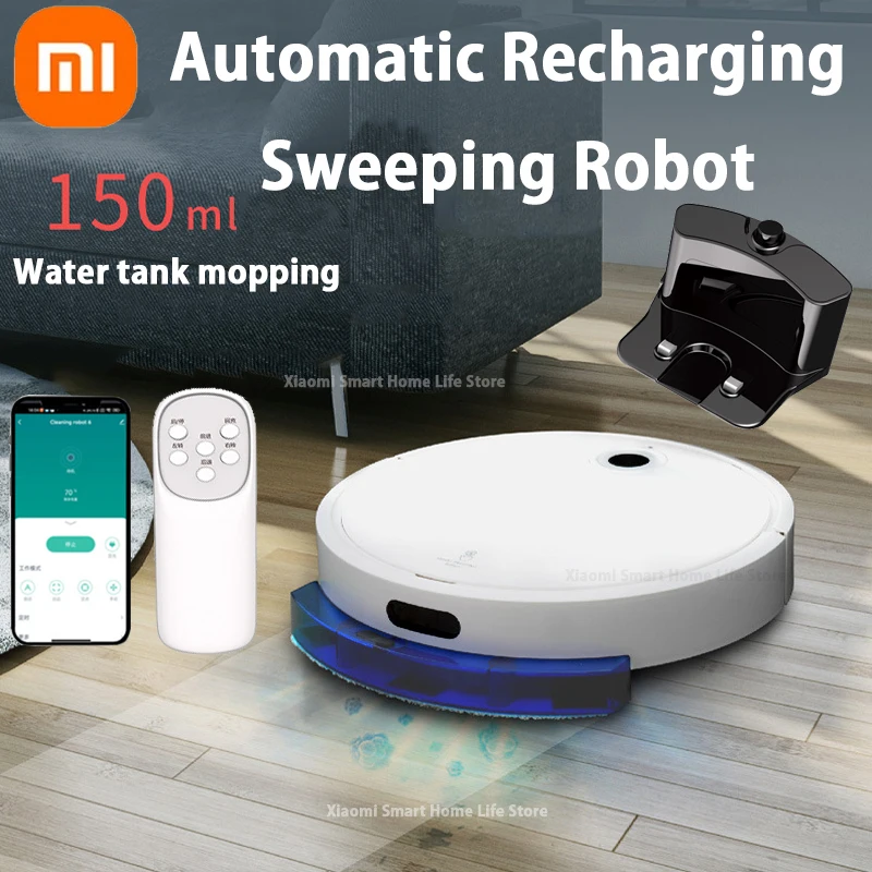 

New Xiaomi 3 In 1 Intelligent Sweeping Robot Automatic APP Recharge Remote Control With Water Tank Strong Suction Vacumn Cleaner