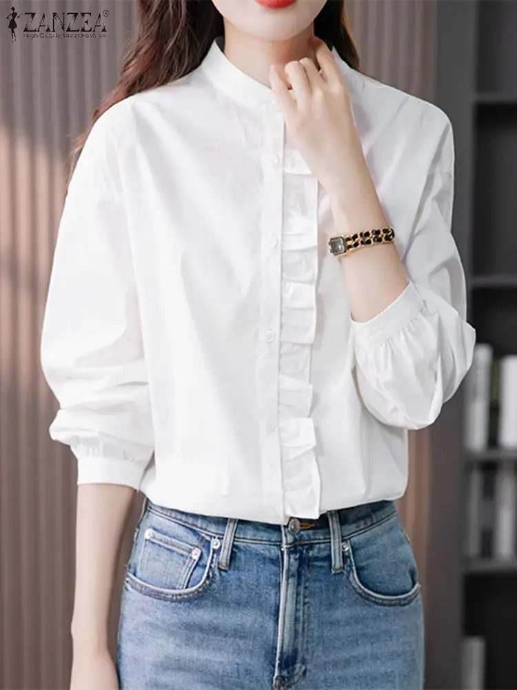ZANZEA Fashion Solid Buttons Down Party Blusas Work Tops Vintage Women Long Sleeve Ruffles Blouse Autumn Casual Elegant Shirt
ZANZEA Fashion Solid Buttons Down Party Blusas Work Tops Vintage Women Long Sleeve Ruffles Blouse Autumn Casual Elegant Shirt