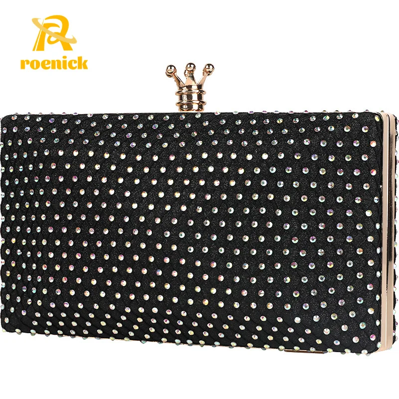 

ROENICK Women Beaded Hand-Held Evening Bags Elegant Storage Chain Shoulder Crossbody Purses Dinner Party Club Banquet Day Clutch