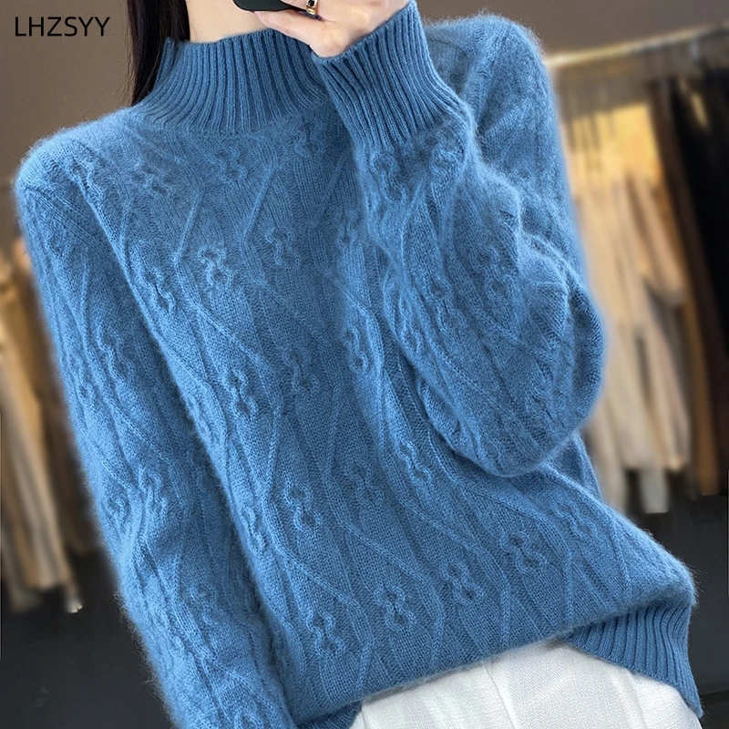 LHZSYY Cashmere Sweater Women' New Jacquard Pullover Half Turtleneck Thick Tops Loose Large Size Knit Shirt Autumn-Winter Jacket
LHZSYY Cashmere Sweater Women' New Jacquard Pullover Half Turtleneck Thick Tops Loose Large Size Knit Shirt Autumn-Winter Jacket