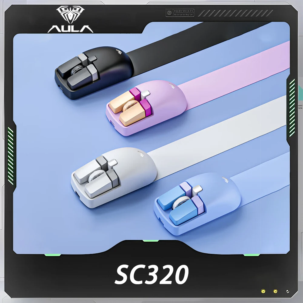 AULA SC320 Wireless Mouse Dual Mode Lightweight Gaming Mouse Long Battery Life Three-speed Control Pc Gamer Accessories Office
AULA SC320 Wireless Mouse Dual Mode Lightweight Gaming Mouse Long Battery Life Three-speed Control Pc Gamer Accessories Office