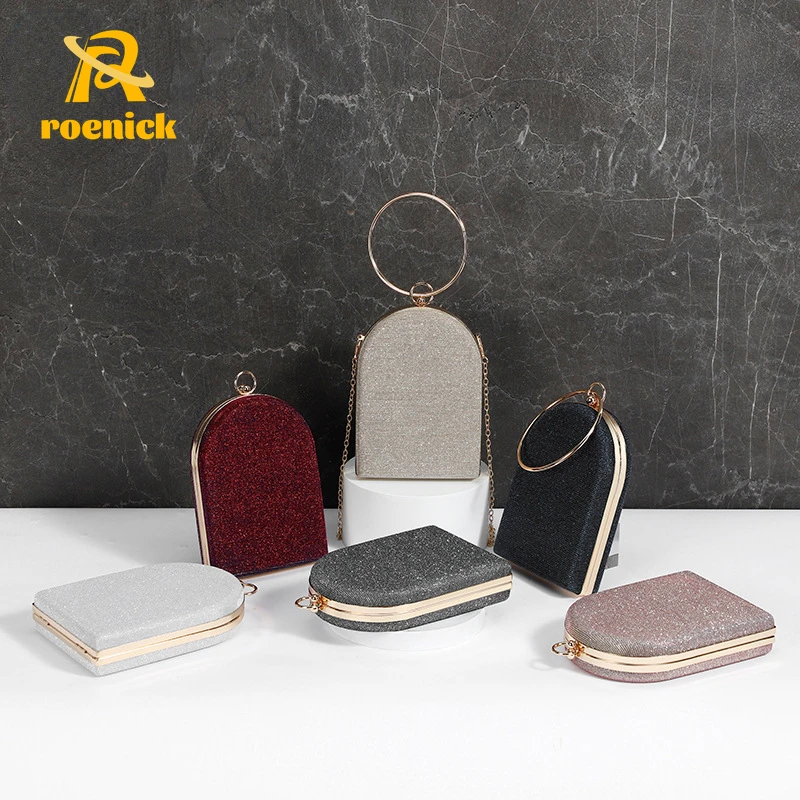 

ROENICK Women Retro Shiny Evening Bags High-Quality Banquet Dinner Chain Shoulder Totes Party Club Phone Cosmetic Handbags Purse