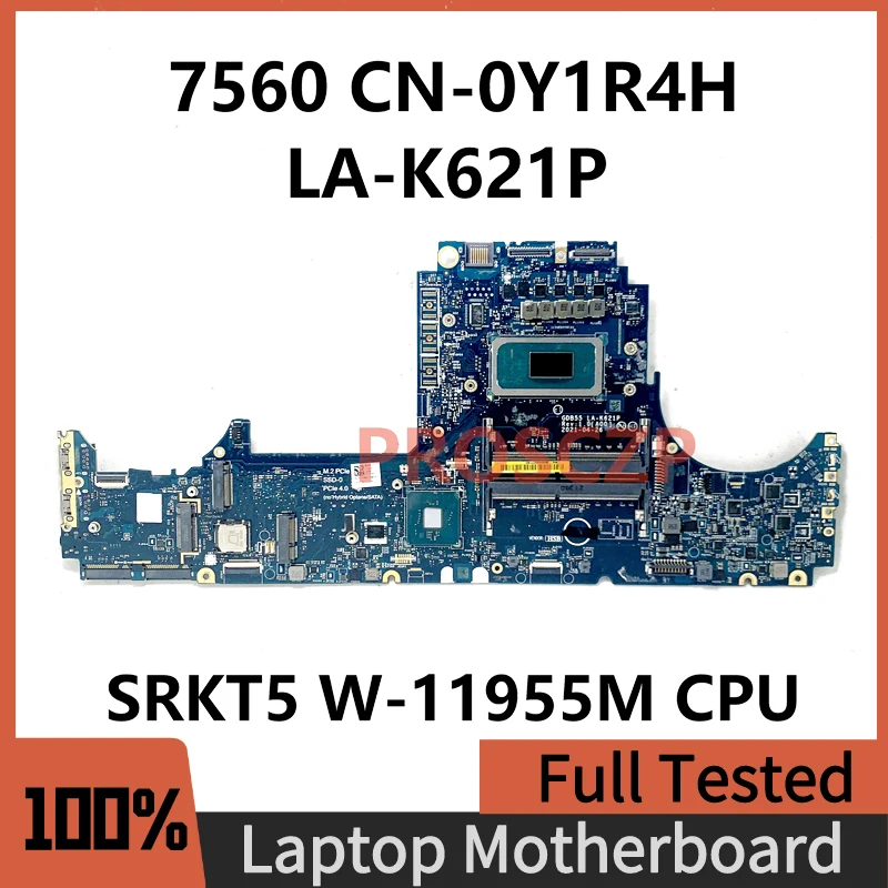 

CN-0Y1R4H 0Y1R4H Y1R4H Mainboard For DELL Precision 7560 Laptop Motherboard GDB55 LA-K621P With SRKT5 W-11955M CPU 100%Tested OK