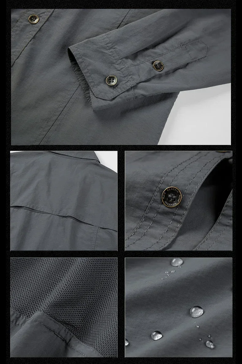 قميص تكتيكي خفيف الوزن سريع الجفاف ، قميص عمل عسكري طويل الأكمام ، قمم رياضية للتنفس ، حماية من الشمس ، خارجي قميص تكتيكي خفيف الوزن سريع الجفاف ، قميص عمل عسكري طويل الأكمام ، قمم رياضية للتنفس ، حماية من الشمس ، خارجي