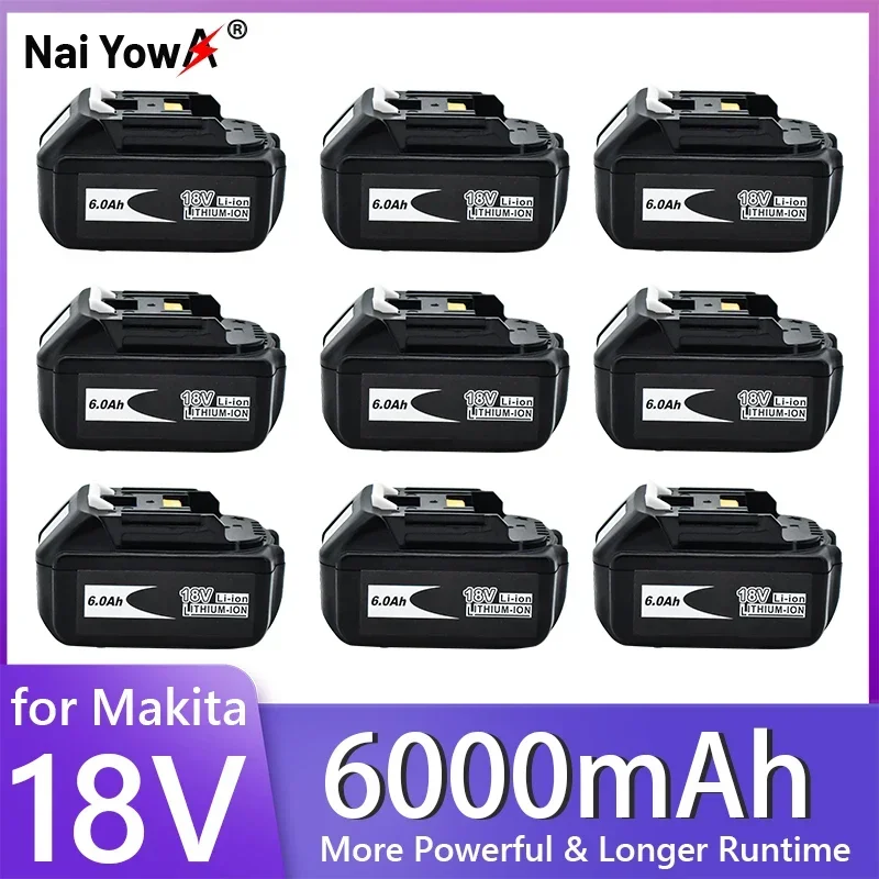 

New For 18V Makita Battery 6000mAh Rechargeable Power Tools Battery with LED Li-ion Replacement LXT BL1860B BL1860 BL1850