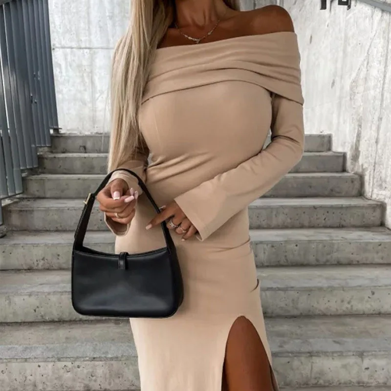 2023 New Autumn and Winter Fashion Split Hem Solid Color Trend Off Shoulder Versatile Style Personality Age Reducing Dress
2023 New Autumn and Winter Fashion Split Hem Solid Color Trend Off Shoulder Versatile Style Personality Age Reducing Dress
