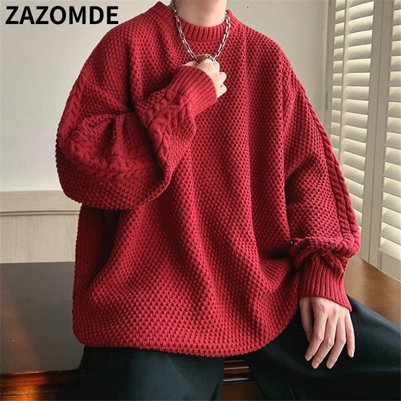 ZAZOMDE Solid Color Knitted Sweater Men Pullovers Male Loose Casual Tops Autumn Winter High Street Streetwear Hip Hop Sweaters
ZAZOMDE Solid Color Knitted Sweater Men Pullovers Male Loose Casual Tops Autumn Winter High Street Streetwear Hip Hop Sweaters