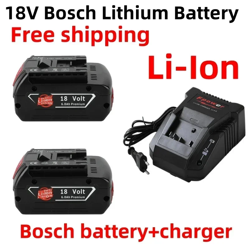 18V Battery 6.0Ah for Bosch Electric Drill 18V Rechargeable Li-ion Battery BAT609, BAT609G, BAT618, BAT618G, BAT614 + 1Charger
18V Battery 6.0Ah for Bosch Electric Drill 18V Rechargeable Li-ion Battery BAT609, BAT609G, BAT618, BAT618G, BAT614 + 1Charger
