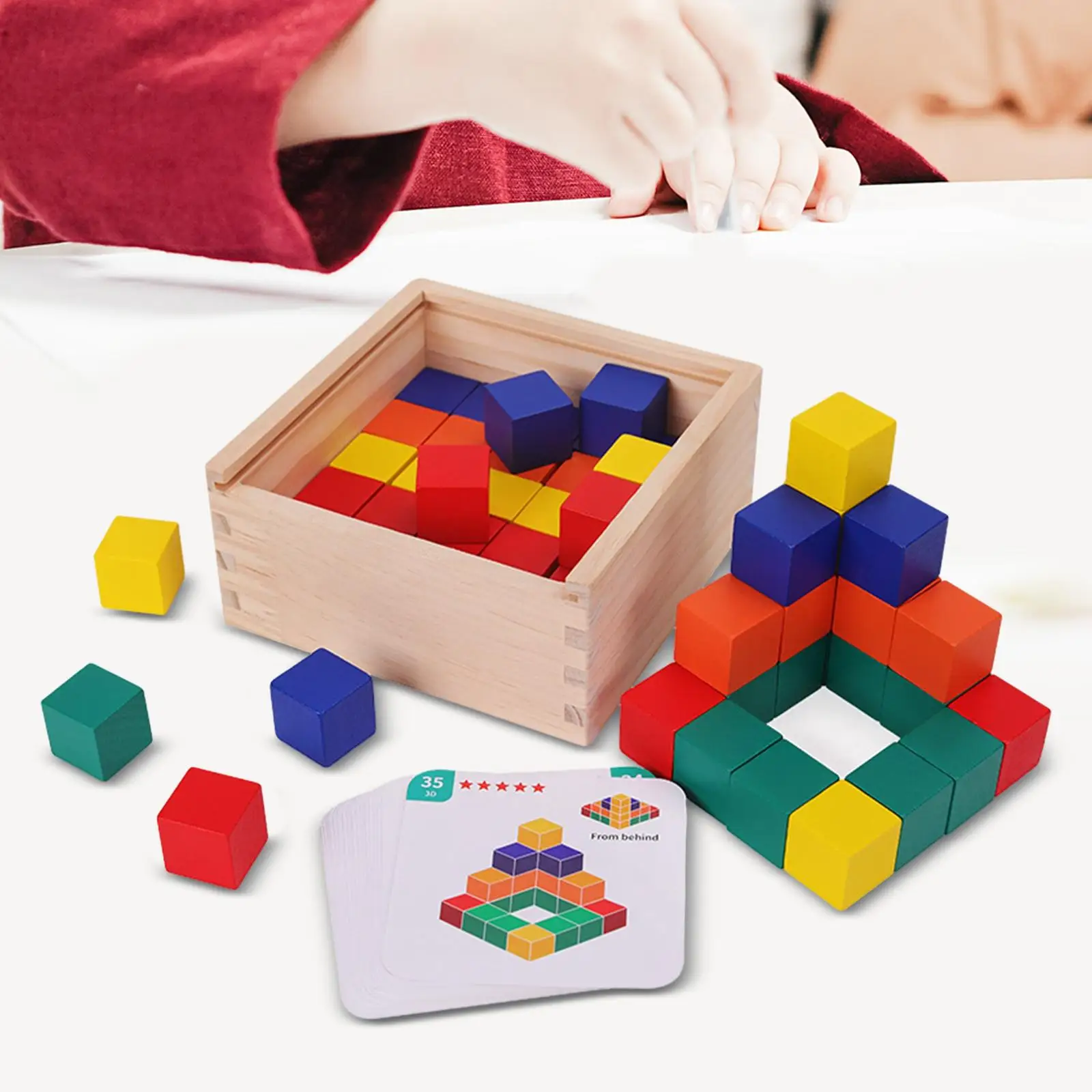 

Wooden Building Blocks Stacking Game Educational Toy Counting Blocks for DIY Craft Puzzle Making Wooden Blocks Set Gifts