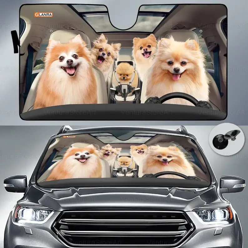 Pomeranian Family Car Sun Shade, Windshield Sun Shade, Pomeranian Gifts, Car Auto Sun Shade, Cute Car Accessories, PHT292206X02
Pomeranian Family Car Sun Shade, Windshield Sun Shade, Pomeranian Gifts, Car Auto Sun Shade, Cute Car Accessories, PHT292206X02
