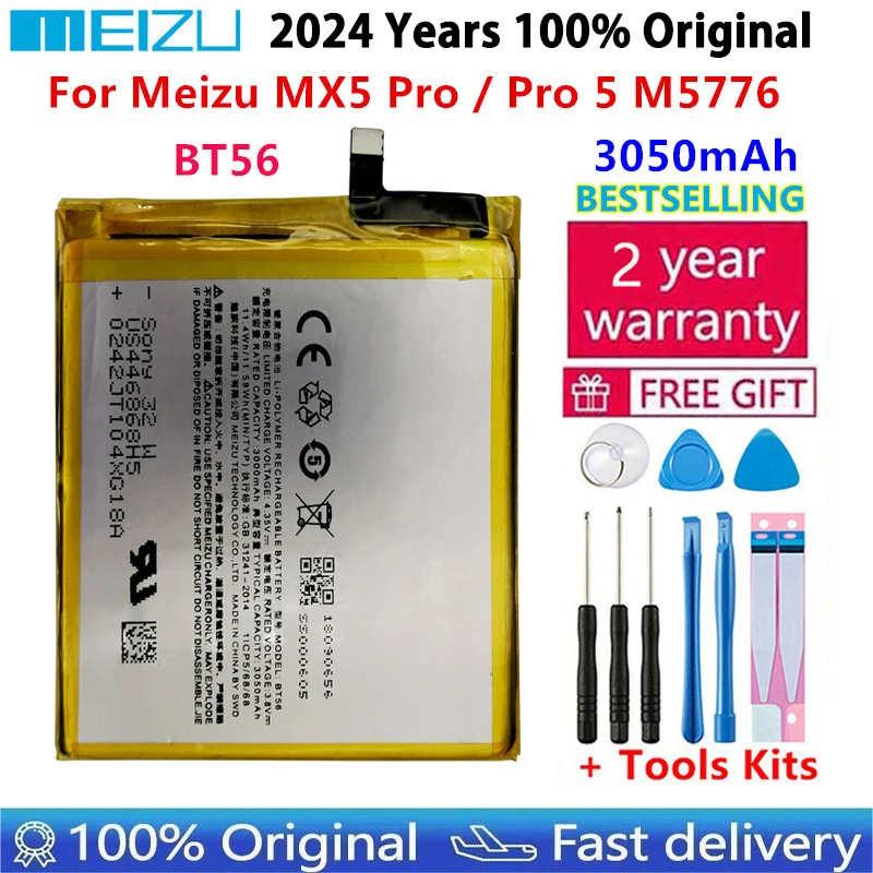 

MEIZU Original 3050mAh BT56 Replacement Battery for Meizu Meizy Mei zu MX5 Pro / Pro 5 Pro5 M5776 BT 56 BT-56 Batteries+ Tools
