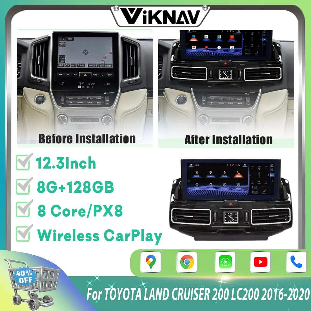 12.3 Inch Dual System 128G 8 Core Carplay Radio For TOYOTA LAND CRUISER 200 LC200 2016-2020 Touch Screen Plug&Play 4G WIFI
12.3 Inch Dual System 128G 8 Core Carplay Radio For TOYOTA LAND CRUISER 200 LC200 2016-2020 Touch Screen Plug&Play 4G WIFI