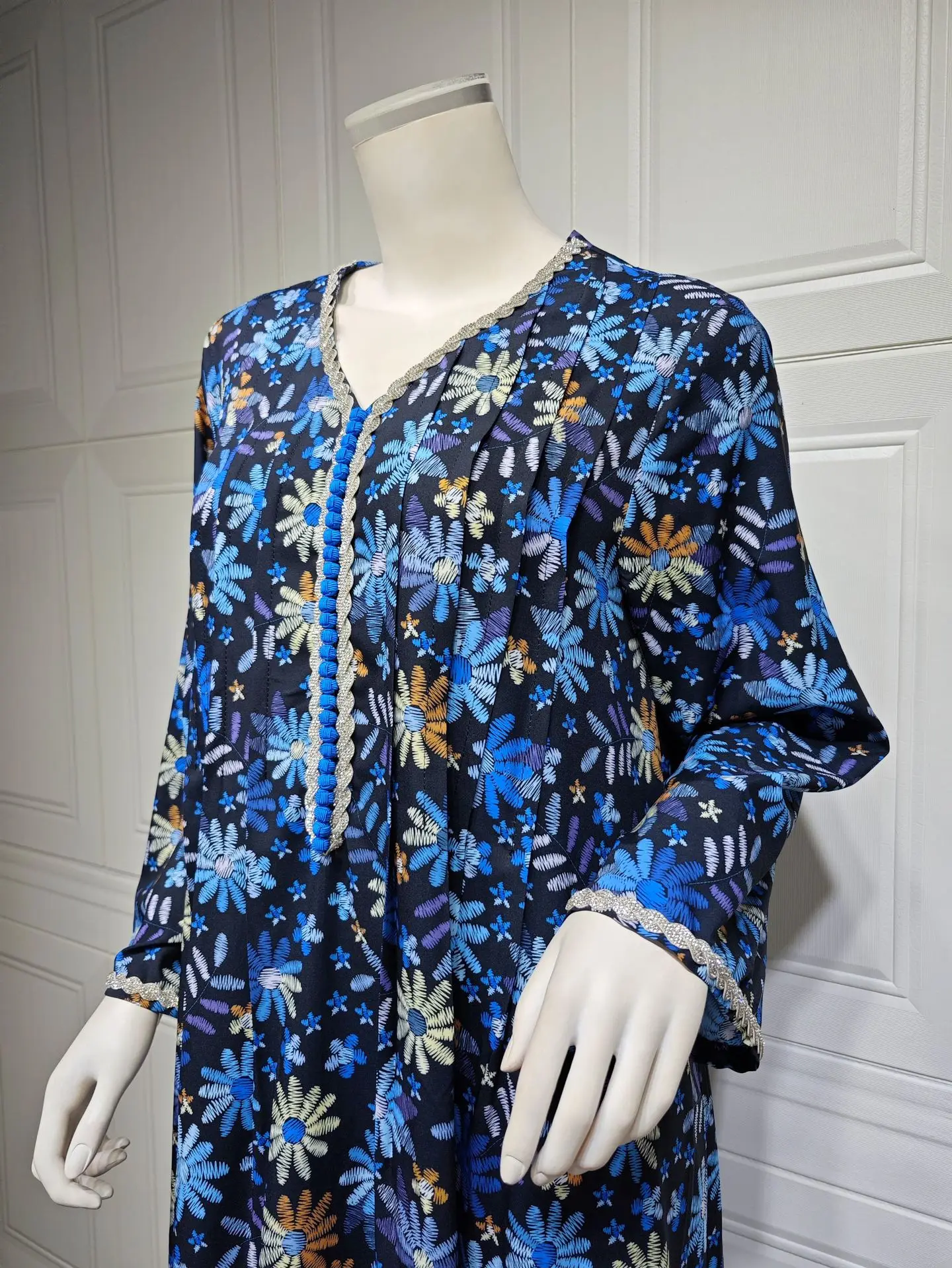 فستان عباية إسلامية للنساء ، مطبوع بالورود ، الماس ، الجلابية ، فساتين حفلات المغرب ، قفطان إسلام فيستدوس ، رداء عربي طويل ، دبي فستان عباية إسلامية للنساء ، مطبوع بالورود ، الماس ، الجلابية ، فساتين حفلات المغرب ، قفطان إسلام فيستدوس ، رداء عربي طويل ، دبي