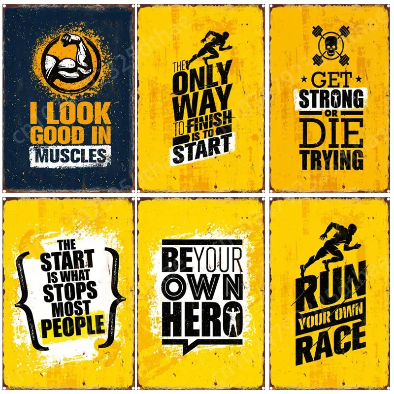 Gym Sports Fitniss Inspirtional Metal Tin Signs Vintage Plaques Man Cave Home Slogan Posters Plate Living Room Wall Decoration
Gym Sports Fitniss Inspirtional Metal Tin Signs Vintage Plaques Man Cave Home Slogan Posters Plate Living Room Wall Decoration
