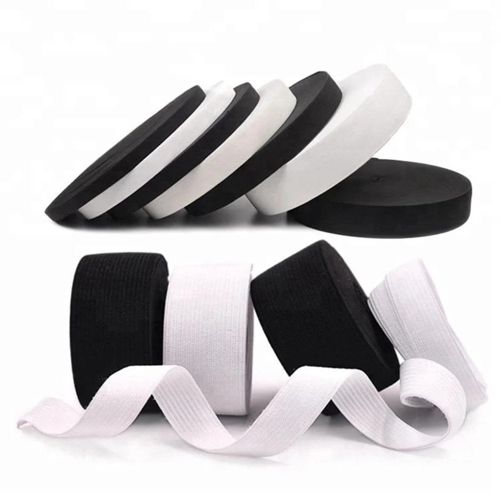 

10 Yards Nylon Wide Elastic Bands Width From 20MM To 50MM White Black For Garment Trousers Clothing Pants DIY Accessories