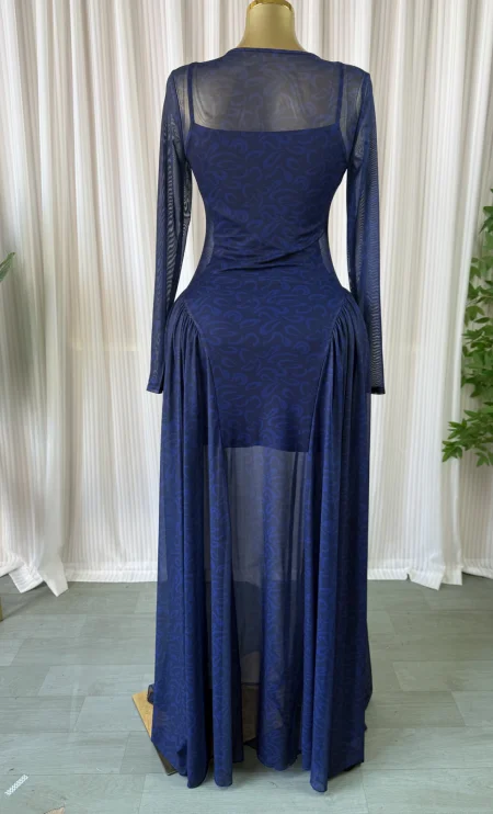 CM.YAYA Women O-neck Long Sleeve Pleated Inner A-line Maxi Dress 2026 Evening Sexy Party Birthday Vacation Long Dresses Vestidos 87 Sd7736d56307f4359b6659414dd9091b3N