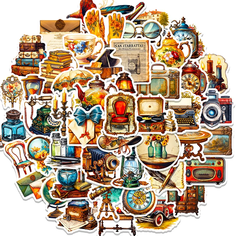 50PCS Vintage Stickers 2023 New European and American Medieval Retro Poster Notebook Water Cup Gift stickers for Adults Toys
50PCS Vintage Stickers 2023 New European and American Medieval Retro Poster Notebook Water Cup Gift stickers for Adults Toys