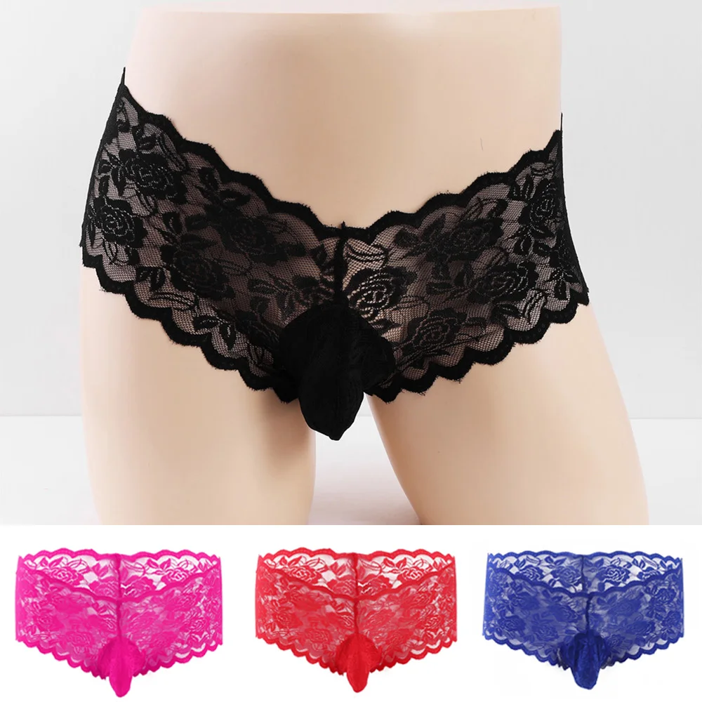 Sissy Men Underwear Lace Brief Pouch Thong Panties Breathable Transparent Bikini Low Rise Underpant New Men's Erotic Lingerie
Sissy Men Underwear Lace Brief Pouch Thong Panties Breathable Transparent Bikini Low Rise Underpant New Men's Erotic Lingerie