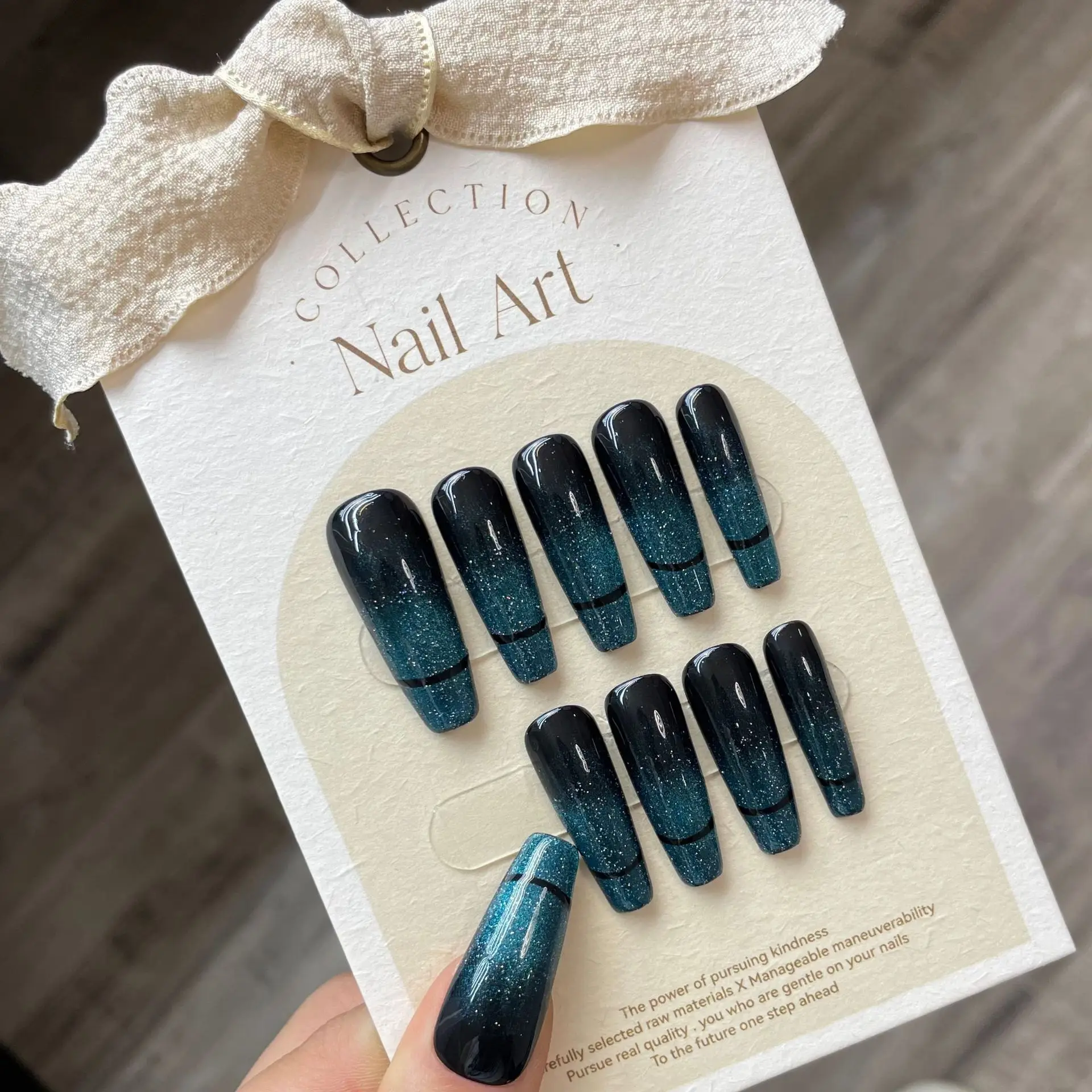 Handmade Press on Nails Blue Korean Long Eye Cat Designed Reusable Adhesive False Nails Full Cover Nail Tips 3d Charm Design
Handmade Press on Nails Blue Korean Long Eye Cat Designed Reusable Adhesive False Nails Full Cover Nail Tips 3d Charm Design