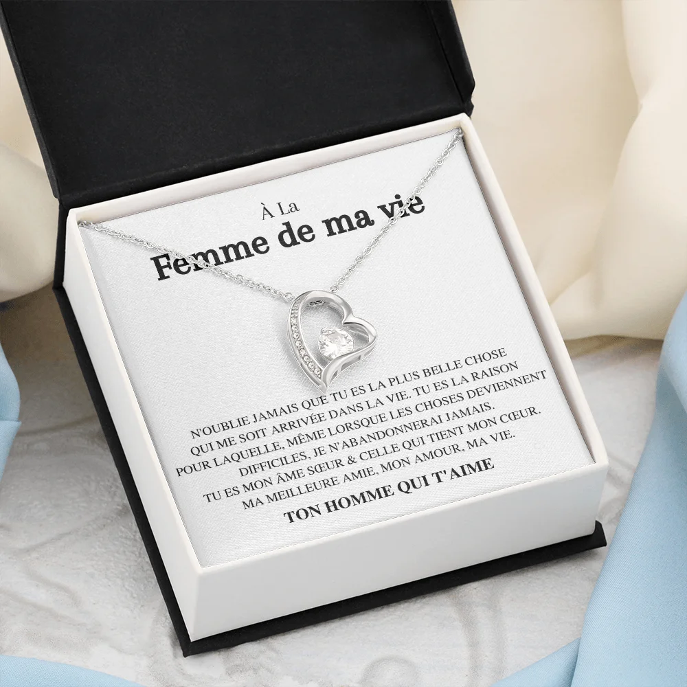 

Ожерелье с французским любовным сердцем для жены, подарки для женщин на День святого Валентина, День рождения, рождественский подарок для моей жены, модные украшения с коробкой