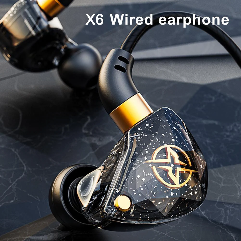 

X6 Wired 3.5mm Type-C HiFi Earphones In-ear Bass Headphones with MIC Dynamic Music Monitor Earbuds Noice Cancelling Headsets