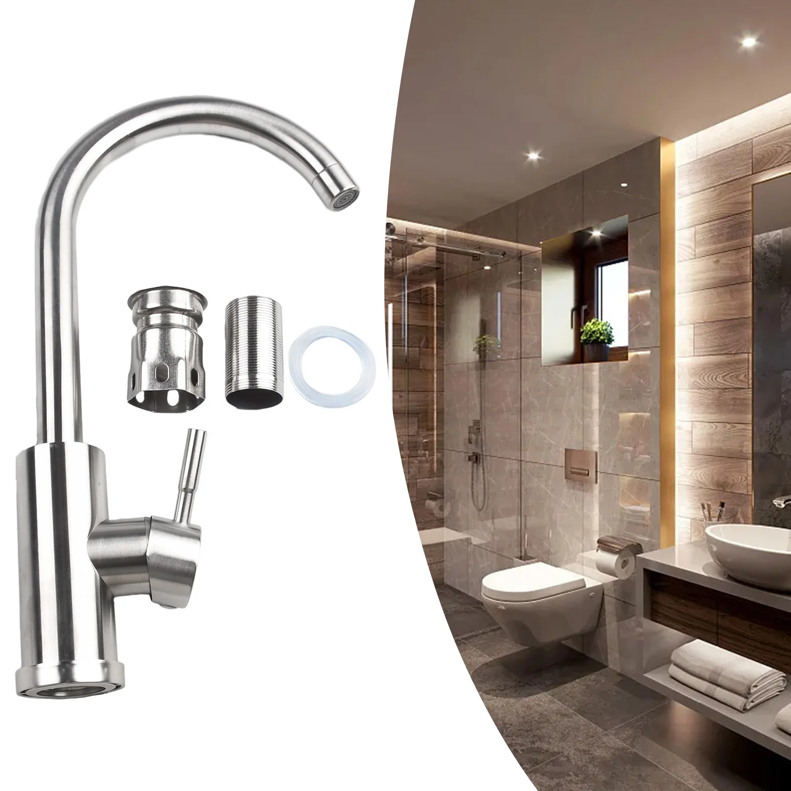 Kitchen Faucet Cold And Hot Mixer Tap 304 Stainless Steel 360 ° Free Rotation Water Tap Deck Mounted Bathtub Sink Faucet
Kitchen Faucet Cold And Hot Mixer Tap 304 Stainless Steel 360 ° Free Rotation Water Tap Deck Mounted Bathtub Sink Faucet