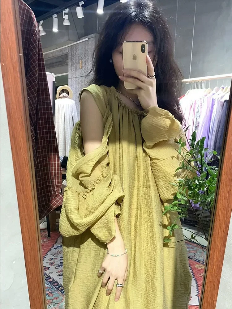 Not Late French Round Neck Off Shoulder Loose Fit Slim Skirt 2023 Spring Small Man Tea Break Exquisite Dress
Not Late French Round Neck Off Shoulder Loose Fit Slim Skirt 2023 Spring Small Man Tea Break Exquisite Dress