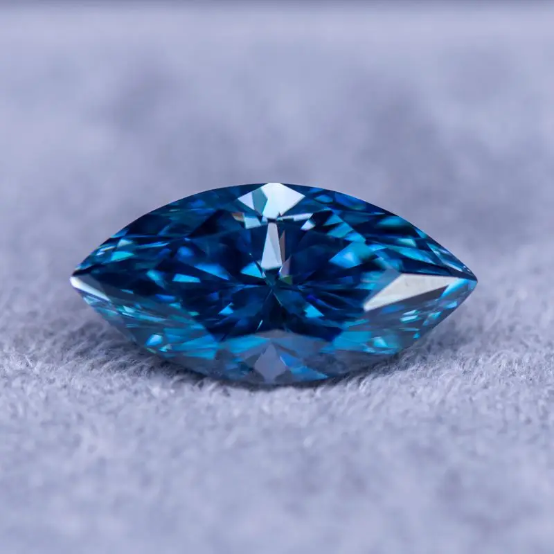 

Moissanite Stone Marquise Sapphire Blue Color for Jewelry Making DIY Ring Necklace Earrings Main Materials with GRA Certificate