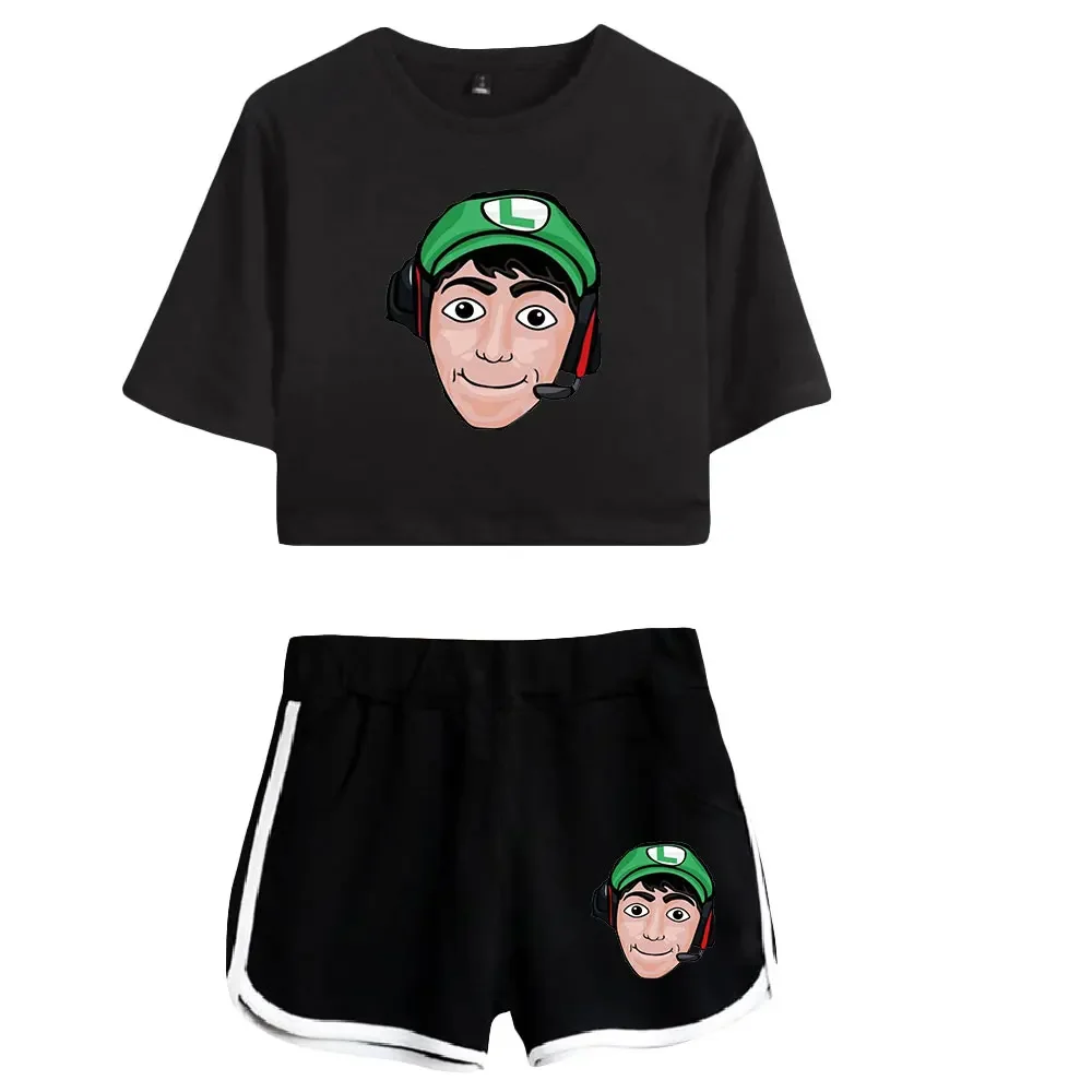 Женский спортивный костюм Fernanfloo, комплект из двух предметов, короткий топ с коротким рукавом и шорты, спортивный костюм для девушек
Женский спортивный костюм Fernanfloo, комплект из двух предметов, короткий топ с коротким рукавом и шорты, спортивный костюм для девушек
