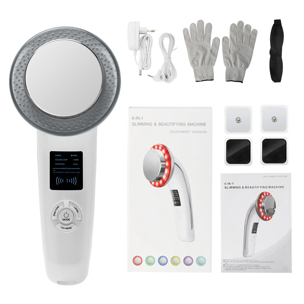 6 in 1 Fat Burning Machine Ultrasound Therapy Slim Face Body Massager Portable Skin Tightening EMS Weight Loss RF Equipment
6 in 1 Fat Burning Machine Ultrasound Therapy Slim Face Body Massager Portable Skin Tightening EMS Weight Loss RF Equipment