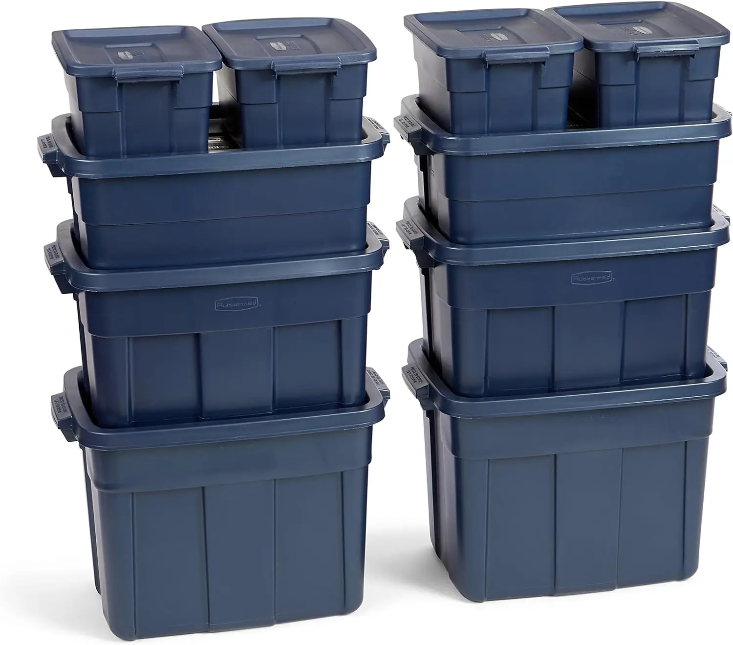 

Rubbermaid Roughneck️ Variety Pack Storage Totes Durable Stackable Storage Containers Great for Garage Storage Moving Boxes