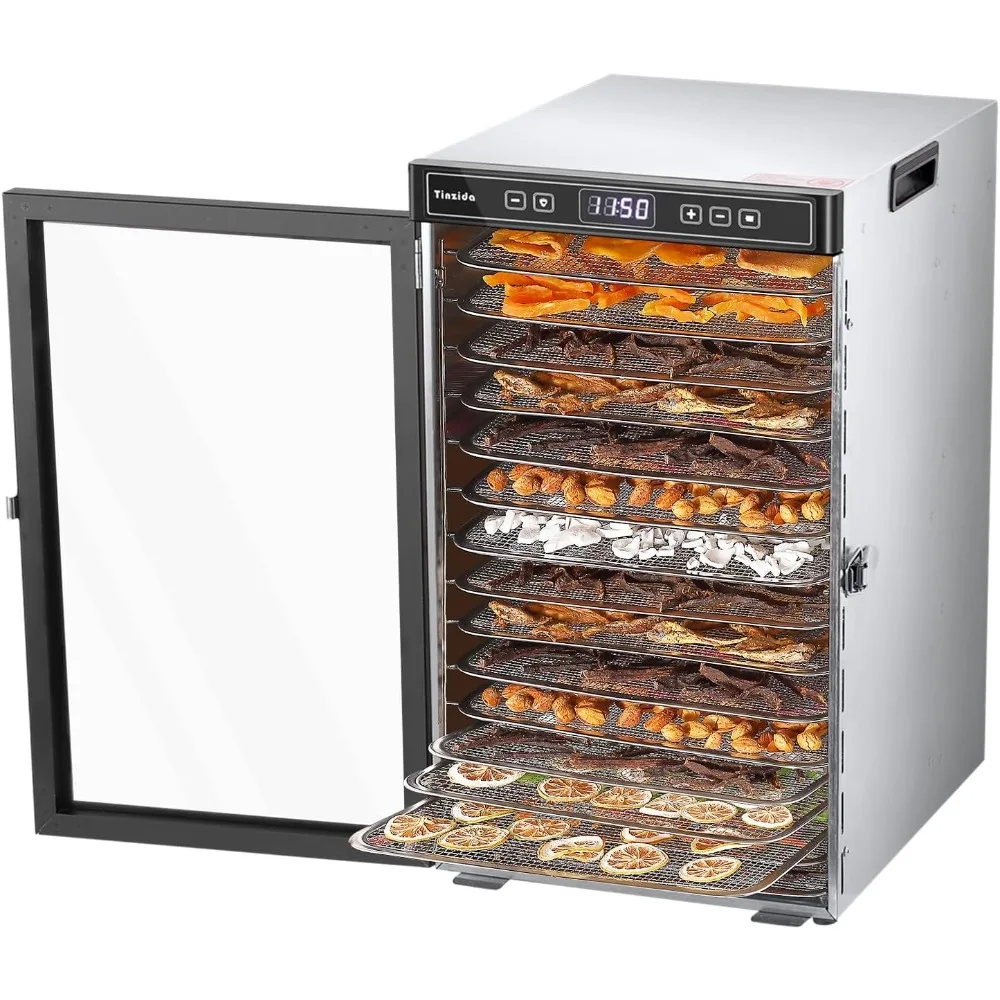 Tinzida Dehydrator For Food And Jerky,16 Stainless Steel Trays,Large Food Dehydrator Machine For Fruit,Meat,Beef,Herbs,Vegetable
Tinzida Dehydrator For Food And Jerky,16 Stainless Steel Trays,Large Food Dehydrator Machine For Fruit,Meat,Beef,Herbs,Vegetable
