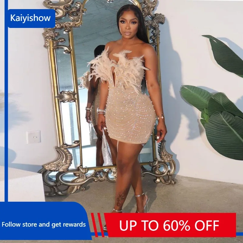 Sexy Women Dress Feather Strapless Mini Dress Backless Party Night Clubwear Slim Dresses For Women Vestidos
Sexy Women Dress Feather Strapless Mini Dress Backless Party Night Clubwear Slim Dresses For Women Vestidos
