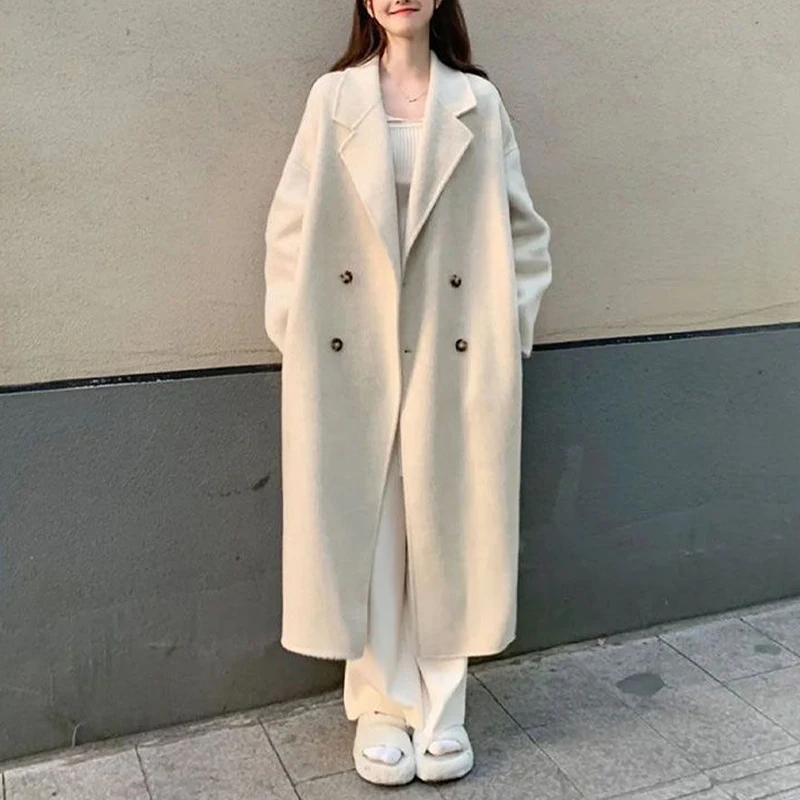 Woolen Coat Women Vintage Harajuku Fashion Autumn Winter Jacket Korean Loose Long Sleeve Turn Down Collar Mid Length Outwear
Woolen Coat Women Vintage Harajuku Fashion Autumn Winter Jacket Korean Loose Long Sleeve Turn Down Collar Mid Length Outwear