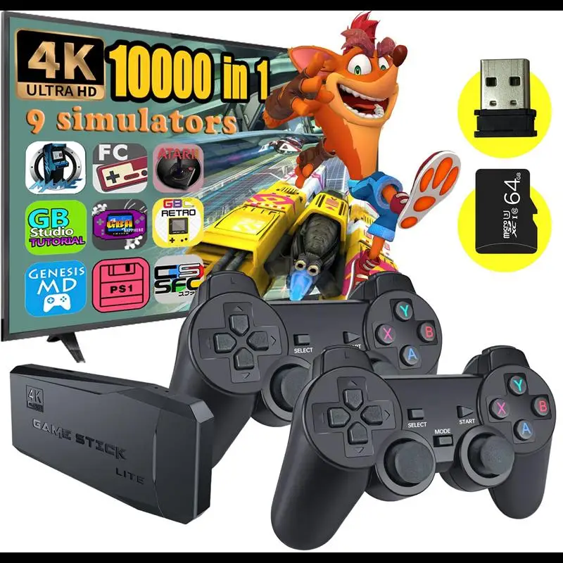 New 64G Game Stick Lite 4K Built-In 10000 Game Retro Game Console For PS1 GBA Wireless Controller for Gba KID Xmas Gift
New 64G Game Stick Lite 4K Built-In 10000 Game Retro Game Console For PS1 GBA Wireless Controller for Gba KID Xmas Gift