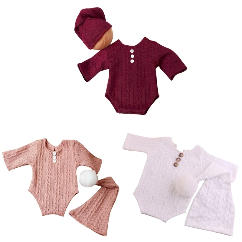 Newborn Photo Props Knitting Costume Hat Baby Romper Jumpsuits Photo-Shooting Clothes Photostudio Props 2PCS K1KC
Newborn Photo Props Knitting Costume Hat Baby Romper Jumpsuits Photo-Shooting Clothes Photostudio Props 2PCS K1KC