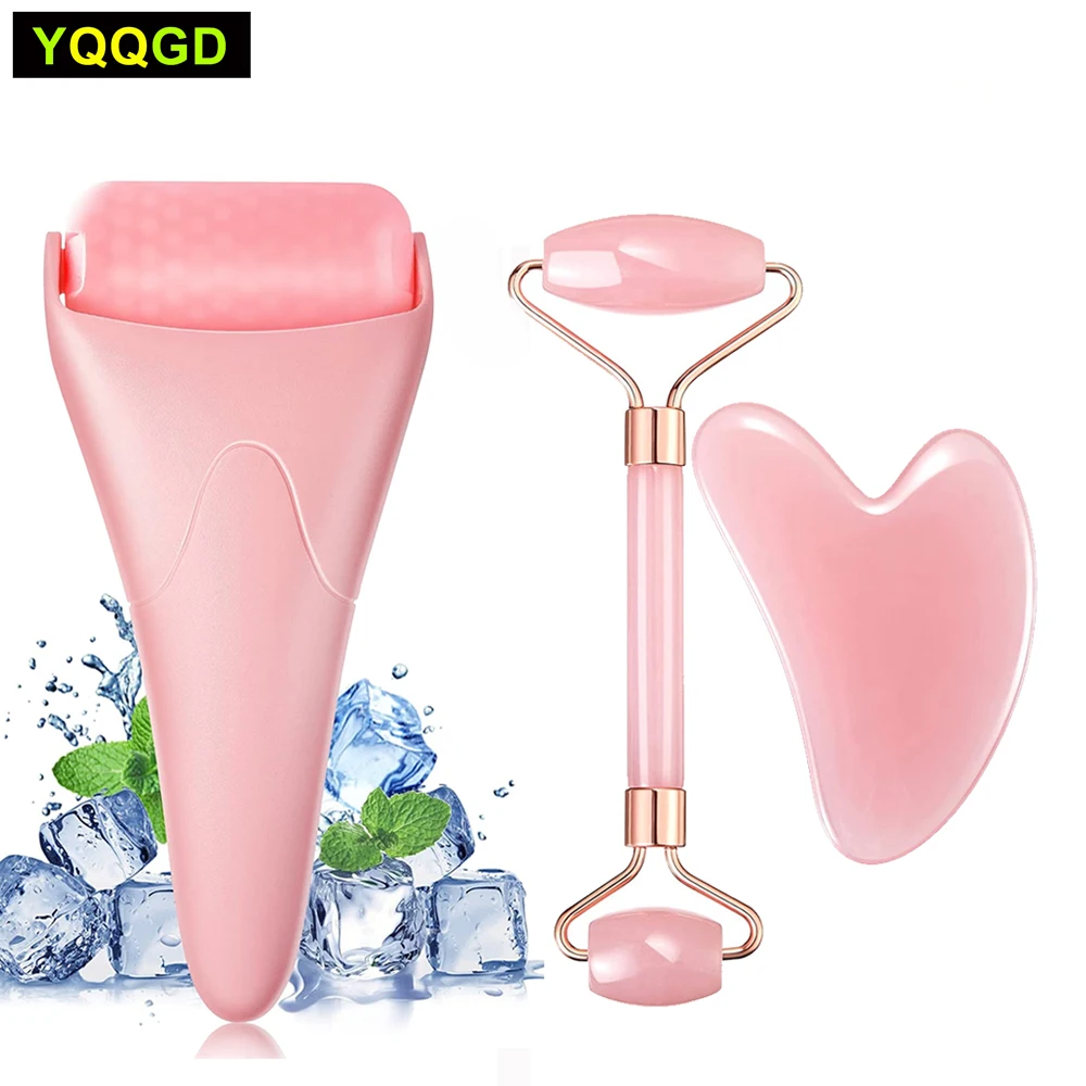 Rose Quartz & Ice Roller + Gua Sha Massager Tool Set for Face & Eyes,Puffiness,Reduce Wrinkle Aging,Pain Relief on Neck & Body
Rose Quartz & Ice Roller + Gua Sha Massager Tool Set for Face & Eyes,Puffiness,Reduce Wrinkle Aging,Pain Relief on Neck & Body