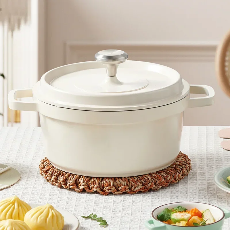 

Ceramic Enamel Stock Pot With Lid Non-stick Saucepan Casserole Nonstick Toxin Free Gather Energy Heat Preservation Gas Induction