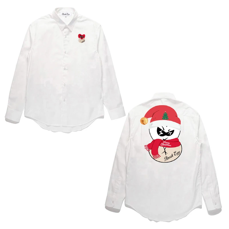 Break Egg Men Shirt Heart Eggshell Embroidery Back Cartoon Christmas Heart Printing Polyester Lapel Single Breasted Autumn Shirt
Break Egg Men Shirt Heart Eggshell Embroidery Back Cartoon Christmas Heart Printing Polyester Lapel Single Breasted Autumn Shirt