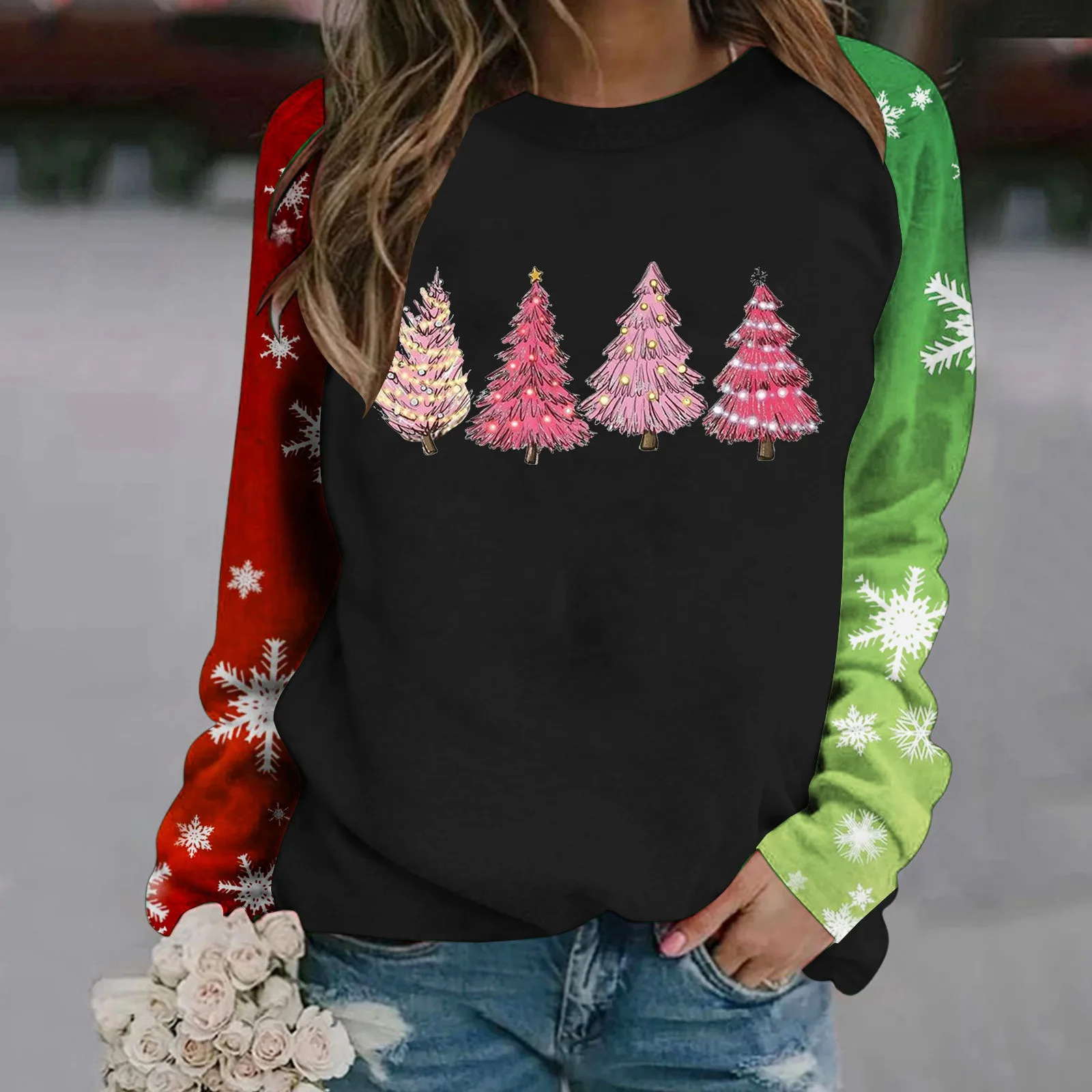 Womens Autumn And Winter Fashion Christmas Tree Print Two Color Long Sleeve Round Neck Egirl sudadera mujer casual
Womens Autumn And Winter Fashion Christmas Tree Print Two Color Long Sleeve Round Neck Egirl sudadera mujer casual