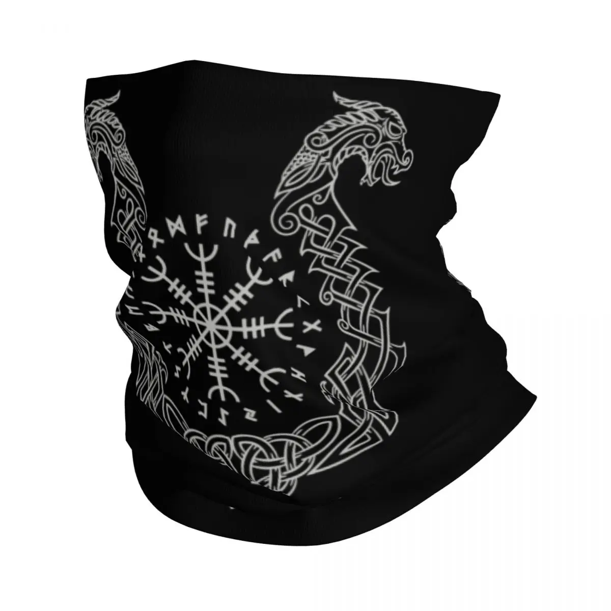 

Viking Helm Of Awe Bandana Neck Gaiter for Ski Camping Women Men Wrap Scarf Norse Compass Headband Warmer