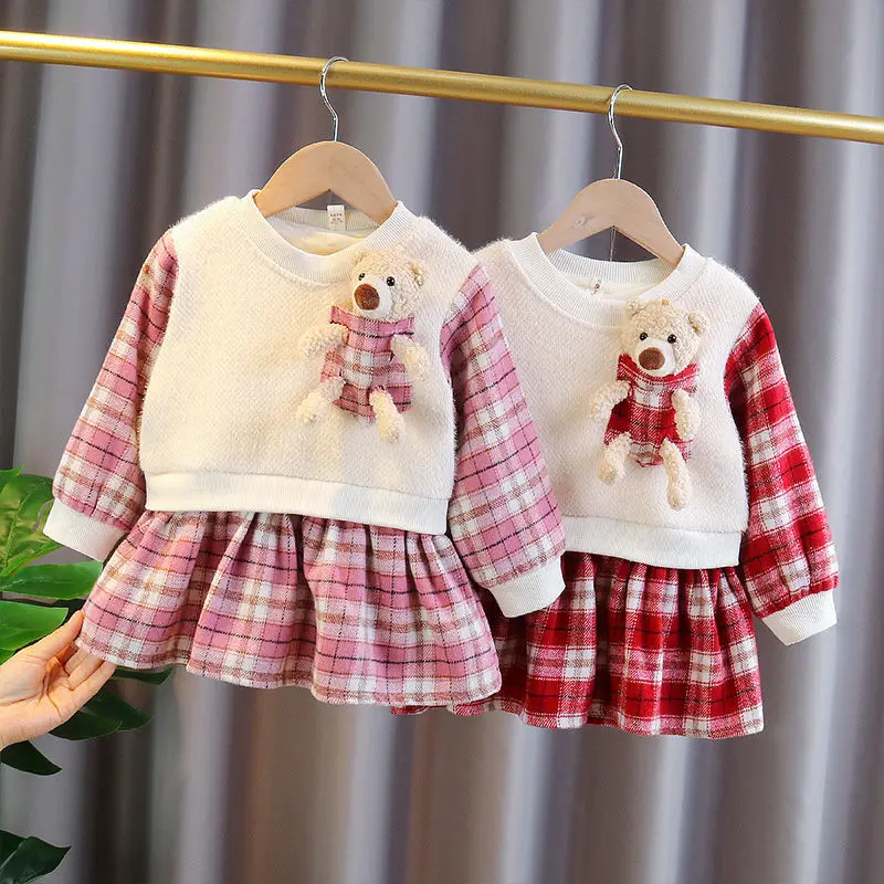

roupas bebe menina girl's baby clothes dress for newborn 1st birthday thick warm floral dresses girls' baby clothing dress